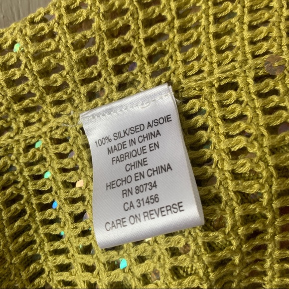 BCBGMaxAzria 100% silk sequin crop cardigan, size XS - Picture 6 of 6